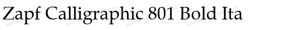 Zapf Calligraphic 801 Bold Italic BT字体转换